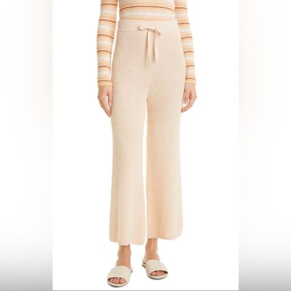 NEW Alc martell high waist crop knit flare womens pants desert rose - Picture 13 of 15